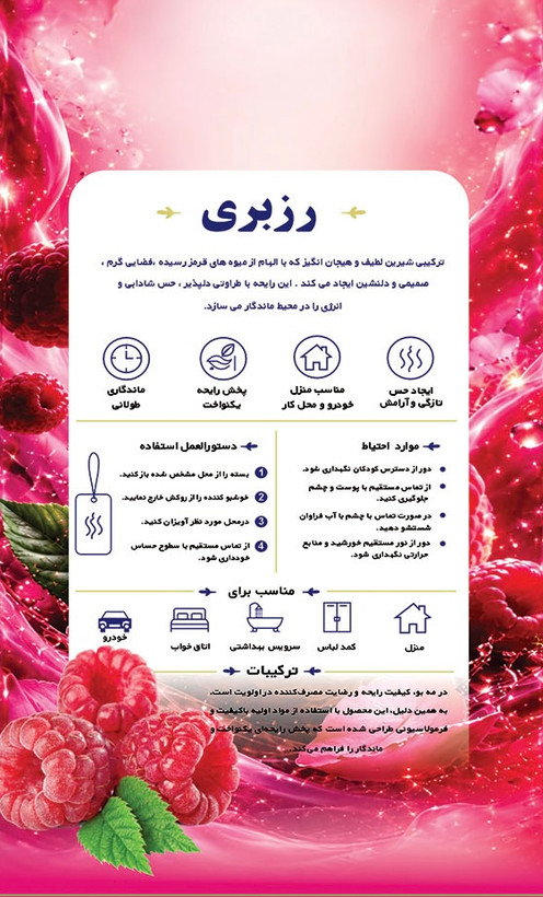 خوشبو کننده لباس مه بو رایحه رزبری